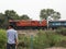Train passing through rural India