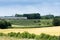 Train passing by in rural setting