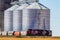 Train picking up grain. Charmangay, Alberta, Canada