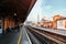 Train platform at the Waterloo train station in London