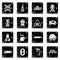 Train railroad icons set grunge vector