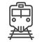 Train and railroad line icon. Railway vector illustration isolated on white. Locomotive outline style design, designed