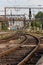 Train rails leaving the Gara de Nord train station 