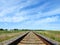 Train rails in summer field, Lithuania