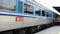 Train on railway at Bangpa-in Station in Ayutthaya Thailand