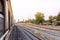 Train and Railway track on steel bridge railway junction