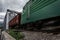 Train, railway wagons with motion blur effect. transportation, railroad