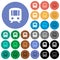 Train round flat multi colored icons