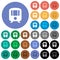 Train round flat multi colored icons
