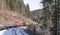 Train. Rusty. Composition. Mountains. Snow. Winter. Forest