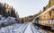 Train. Rusty. Hills Snow. Winter. Forest