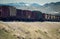 Train Shipping Grain Pulled by Union Pacific Locomotives