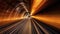 A train speeding through a tunnel with motion. Generative AI