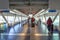 train station with access corridors to Fiumicino airport terminal or Leonardo Da airport, Italy