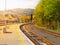 Train station platform in Tanvald, Czech Republic