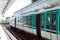 Train stopped in a Paris subway station