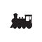 Train symbol icon, old locomotive silhouette, sign vector illustration