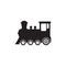 Train symbol icon, old locomotive silhouette, sign vector illustration