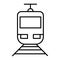 Train thin line icon. Subway illustration isolated on white. Locomotive outline style design, designed for web and app