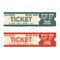 Train ticket vintage concept. Retro railway boarding ticket. Tear-off old western rail train ticket with locomotive.