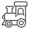 Train toy line icon. Baby toy vector illustration isolated on white. Locomotive outline style design, designed for web