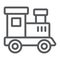 Train toy line icon, child and railroad, locomotive sign, vector graphics, a linear pattern on a white background.