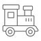 Train toy thin line icon, child and railroad, locomotive sign, vector graphics, a linear pattern on a white background.