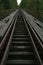 Train track on the historic iron railway bridge - Pilchowice Lake - Lower Silesia, Poland.