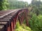 Train track or train bridge or trestle in the forest