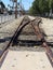 Train tracks crossing intersection crossroads switch perspective