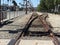 Train tracks crossing intersection crossroads switch perspective