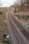 Train Tracks Through Forest from Above Horizon Sunset Curve Land