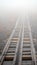 Train Tracks heading into fog