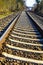 Train tracks through nature to infinity in Germany