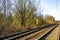 Train tracks through nature to infinity in Germany