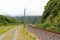 Train tracks at the old coach road, New Zealand