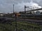 Train tracks in poor condition near an obsolete industrial zone