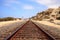 Train tracks run through San Clemente State Beach