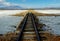 Train tracks in the Salt Flats of Uyuni