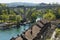 Train tracks on top of the river in Bern Switzerland