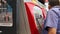 Train. Train Station. Interior of a subway stop and commuter train with people entering and leaving the ticket offices