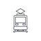 Train, tram, rails transport thin line icon. Linear vector symbol