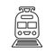 Train, tram, railway outline icon. Line art vector