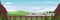 Train traveling on bridge in summer landscape vector illustration, cartoon flat express electric train travels by rail