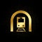 Train, tunnel gold, icon. Vector illustration of golden particle