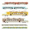 Train. Vector Flat Design Modern Trains Icons Set