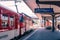 Train waiting in Interlaken Ost station