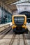 Train waiting at platform at train station in Lisbon