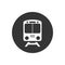 Train white icon symbol vector on gray