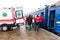 Train with wounded children and fired refugee families from Mariupol departed in Lviv. Lviv doÑtors and Medecins Sans Frontieres